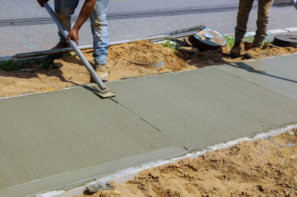 Process-of-installing-construction-of-new-sidewalks