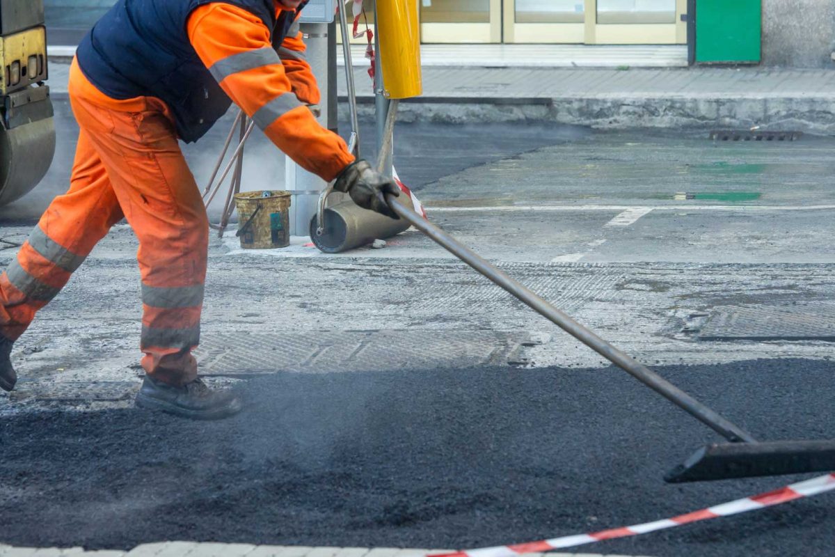 Road-Construction Asphalt resurfacing