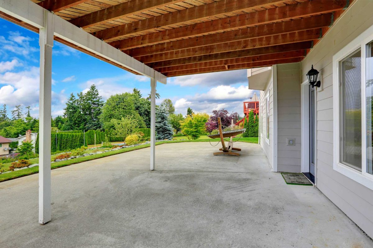 Walkout-patio-with-concrete-floor Walkout patio with concrete floor